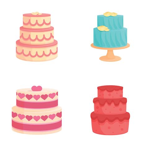 Assorted cartoon celebration cakes collection 47052583 Vector Art at ...