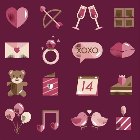 Valentines icons set vector - Download Free Vectors, Clipart Graphics ...