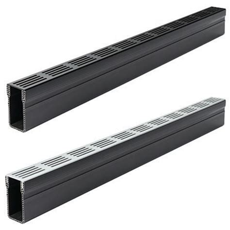 ACO Threshold 1000mm Plastic Channel Drain & Silver or Black Grate - A15 | Door Superstore®