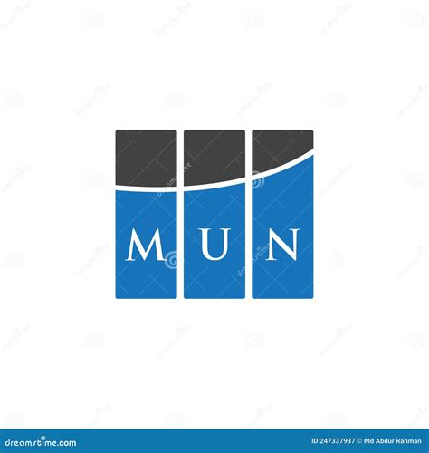 MUN Letter Logo Design on WHITE Background. MUN Creative Initials ...