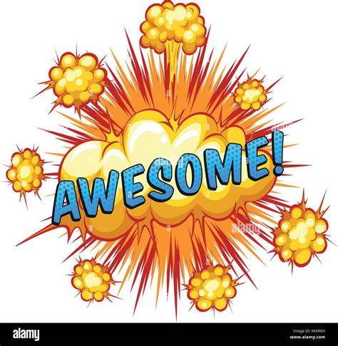 Word awesome with cloud explosion background Stock Vector Image & Art - Alamy