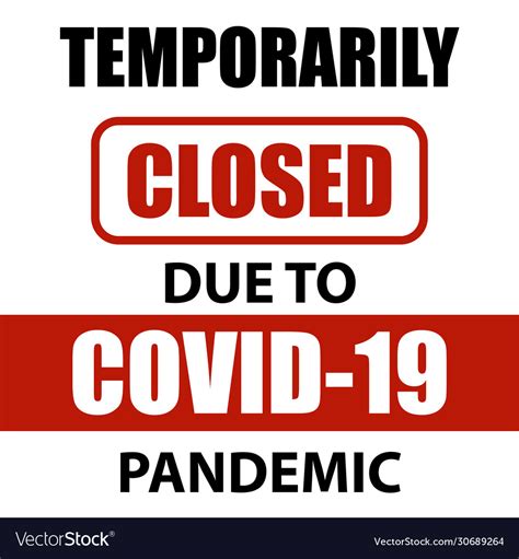 Office temporarily closed sign coronavirus Vector Image