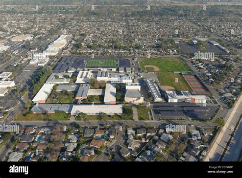 An aerial view of Millikan High School campus, Sunday, Jan. 10, 2021 ...