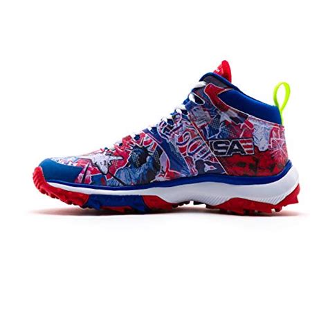 Boombah Men’s Squadron USA Mid Turf Shoes Royal Blue/Red/White – Size ...