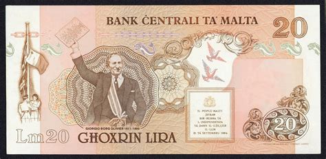 Malta 20 Maltese Lira banknote 1989|World Banknotes & Coins Pictures | Old Money, Foreign ...