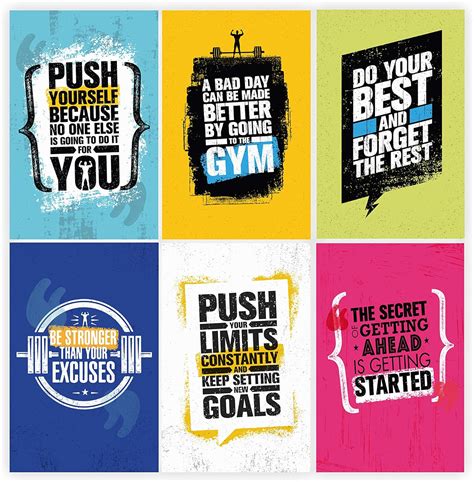 Amazon.com: Set Of 6, 11x17 Inspirational Gym Posters | Motivational Fitness Wall Art For Home ...