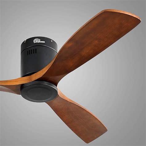 Sofucor Low Profile Ceiling Fan With Lights 3 Carved Wood Fan Blade ...