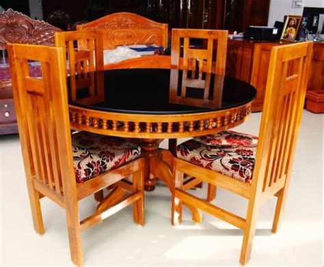Glass Top Wooden Dining Table Set at Rs 48000/set in S Kannanur | ID ...