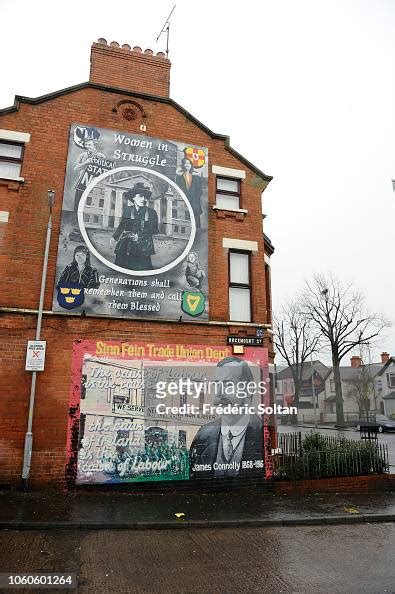 Republican mural painting in Belfast on November 22, 2014 in Belfast ...