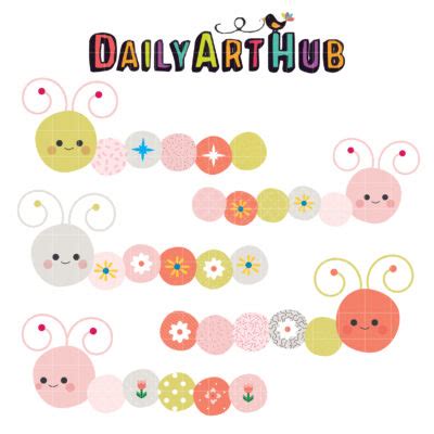 Cute Caterpillar Clip Art Set – Daily Art Hub // Graphics, Alphabets & SVG