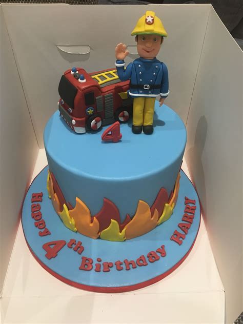 First cake of 2019. Fireman Sam themed cake for Harry who is celebrating his 4th birthday. H ...