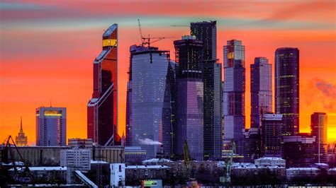 city, OKO, winter, photography, Eurasia Capital City, 1080P, Moscow City, Tower 2000, Federation ...