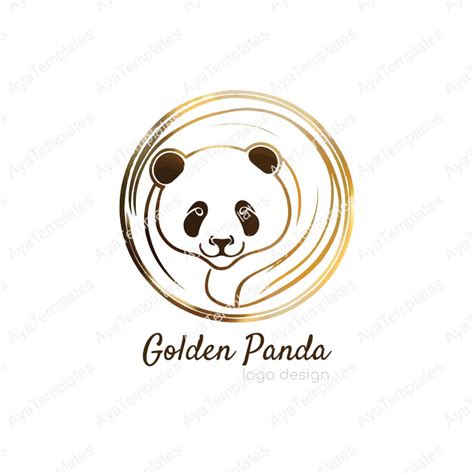 Golden Panda logo design – AYA Templates