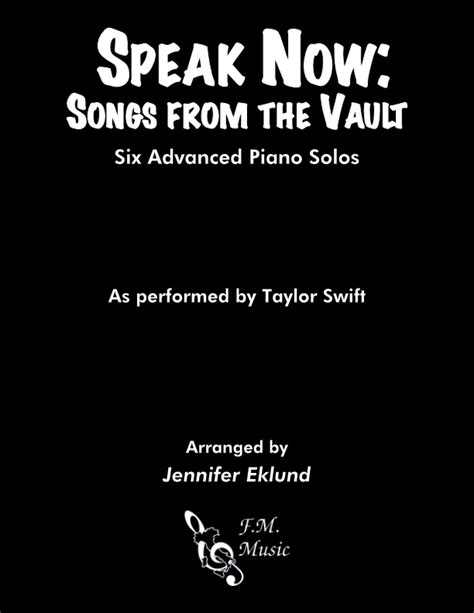 Taylor Swift's Speak Now: Songs from the Vault Songbooks | Piano Pronto ...