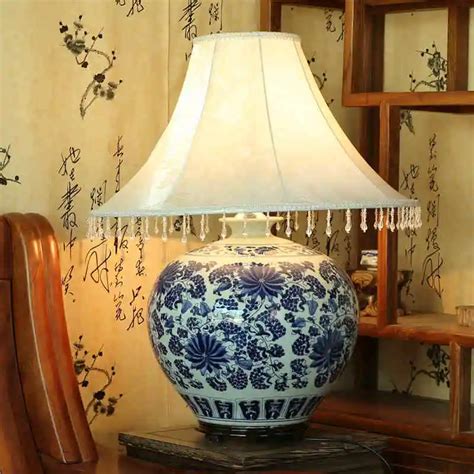 Jingdezhen Vintage style porcelain ceramic desk table lamps for bedside ...