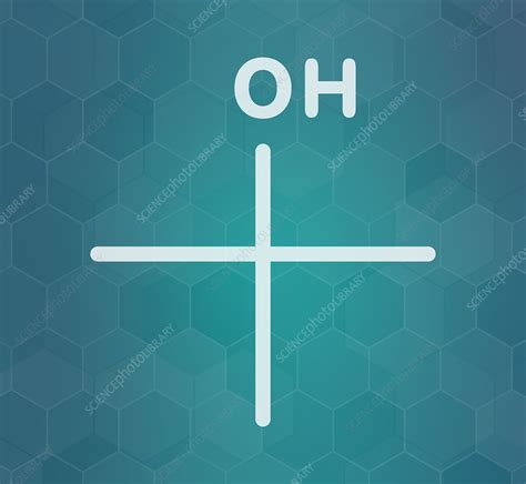 Tert-butyl alcohol solvent molecule, illustration - Stock Image - F030 ...