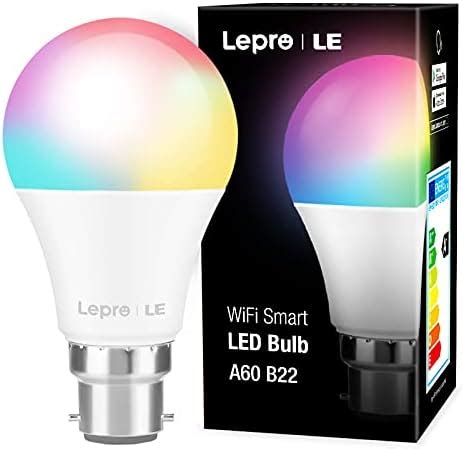 Lepro Smart Bulb, B22 Bayonet Alexa Light Bulbs, Colour Changing LED Bulbs, Dimmable Warm White ...