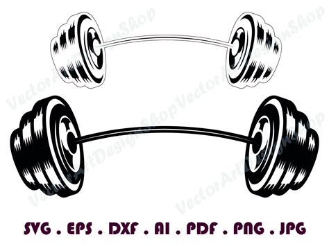 Visual Arts Png Barbell Clipart Dxf Barbell #2 SVG Bodybuilding Svg ...