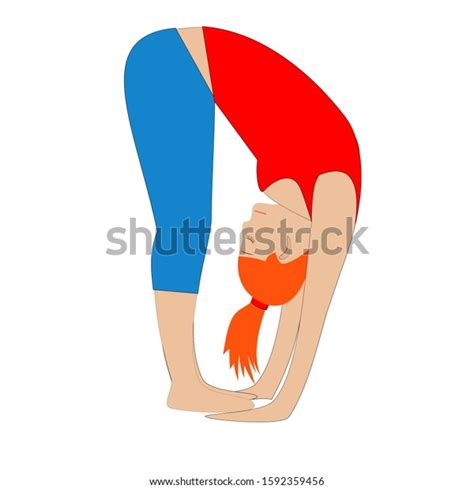 Girl Doing Yoga Stork Pose Vector Stock Vector (Royalty Free) 1592359456 | Shutterstock