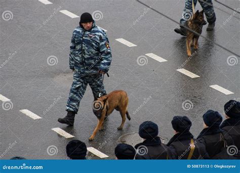 Russian Police and Dogs on Oppositional March Editorial Stock Photo ...