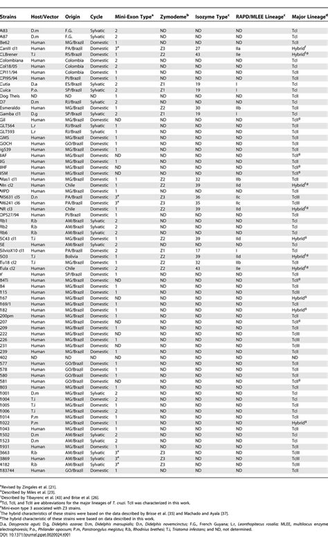 Characteristics of T. cruzi Strains Analyzed | Download Table