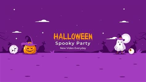 Personalize and get this Hand-drawn Halloween Spooky Party YouTube Banner template