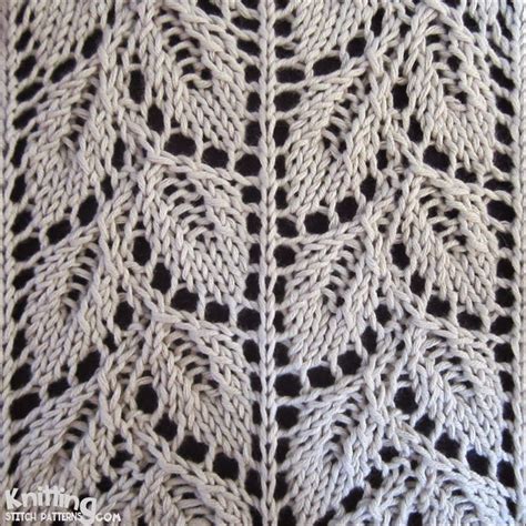 Drooping Elm Leaf stitch pattern Lace Knitting Stitches, Lace Knitting Patterns, Knit Stitch ...