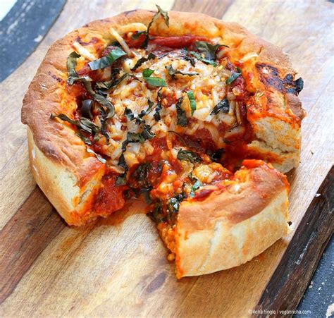 Vegan Deep Dish Pizza Recipe - 20 min Crust! - Vegan Richa