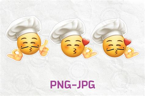 Chef Kiss Emoji Png 3 Files Seperated Clipart Cartoon of a - Etsy