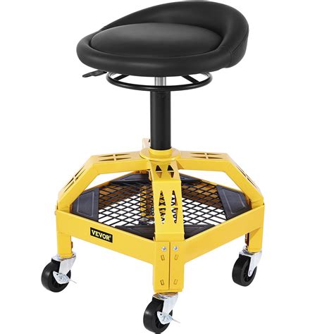 VEVOR Rolling Garage Stool 300LBS Adjustable Mechanic Work Shop Seat w ...