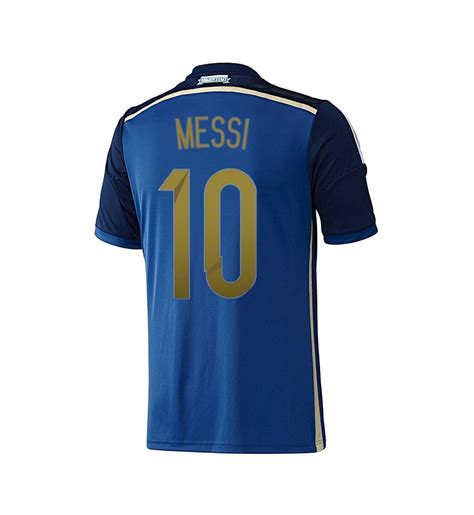 Men's World Cup 2014 Argentina Lionel Messi 10 Away Soccer Jersey ...