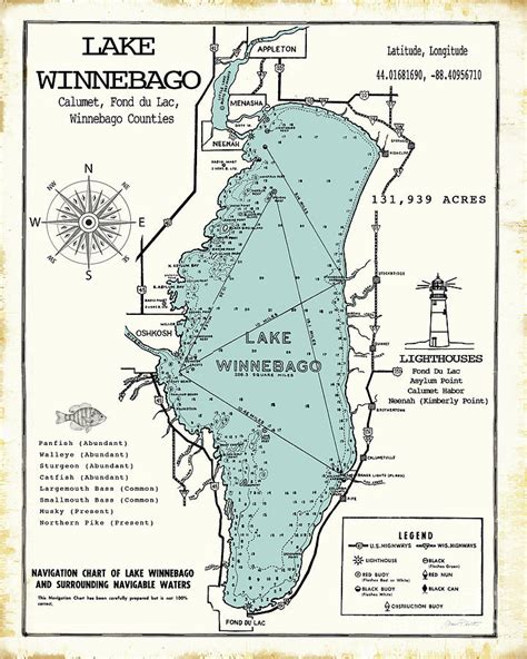 Lake Winnebago Topo Map - Coleen Catharine