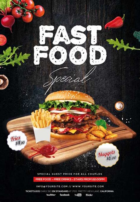 Fast Food Burger Special Free Flyer Template - Freebie - FreePSDFlyer