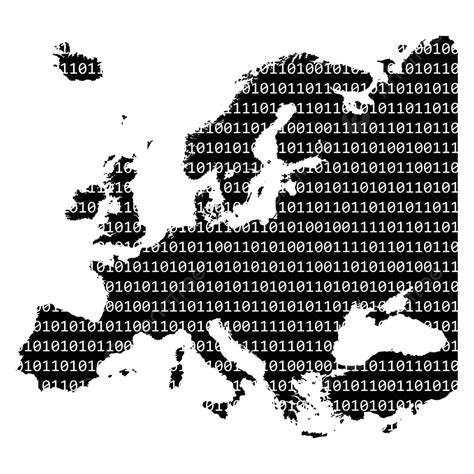 Design Concept Europe Map In Binary Code Isolated On White Background Vector, Computer, Code ...