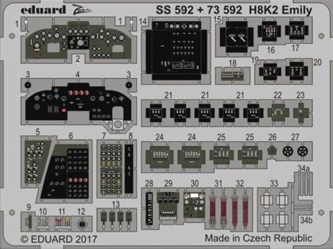 Kawanishi H8K2 Type 2 Emily Cockpit Interior - Modellbauversand Hanke ...