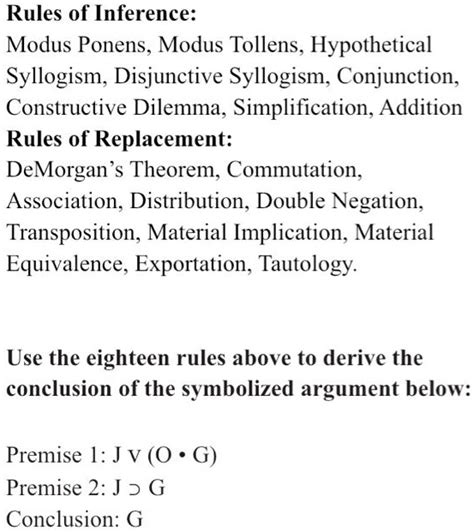 Rules of Inference: Modus Ponens Modus Tollens, Hypothetical Syllogism ...