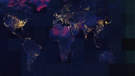 World Map With Lights - Stock Motion Graphics | Motion Array