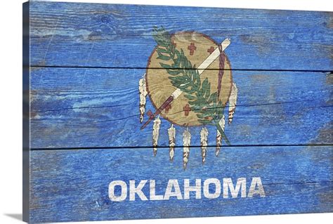 Oklahoma State Flag on Wood | Great Big Canvas