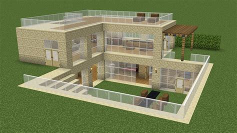 Minecraft - How to build a modern sandstone house - YouTube