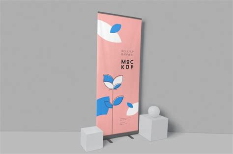 Roll-up Banner Mockups PSD - Design Template Place