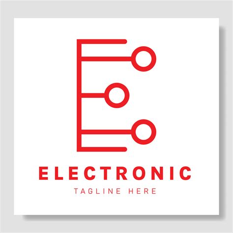 Abstract Letter E Logo Design for Electronic Company. Vector Dot Connection Logo Template for ...