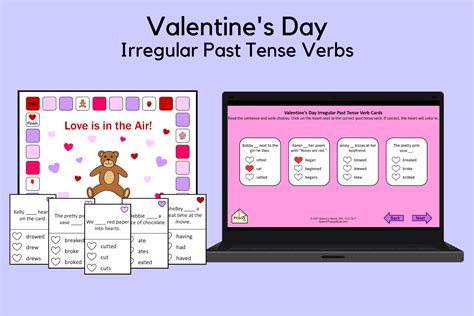 Valentine’s Day Game for Irregular Past Tense Verbs | Speech Therapy Ideas