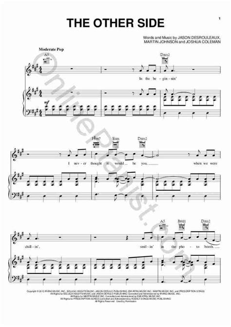 The Other Side Piano Sheet Music | OnlinePianist