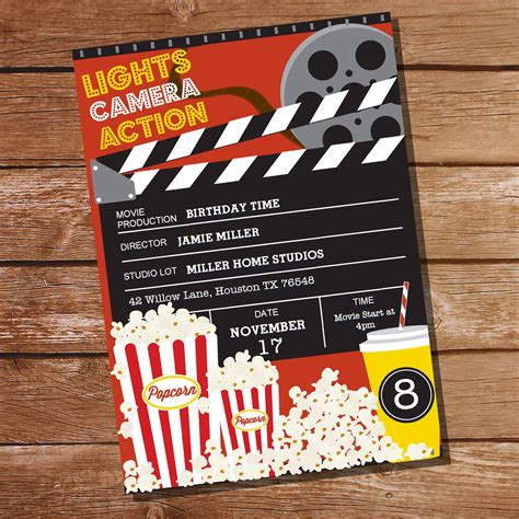 Home Movie Concession Stand Editable Party Set Up | Movie ticket invitations, Movie party ...