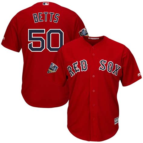 Majestic Mookie Betts Boston Red Sox Scarlet 2018 World Series Cool Base Player Jersey