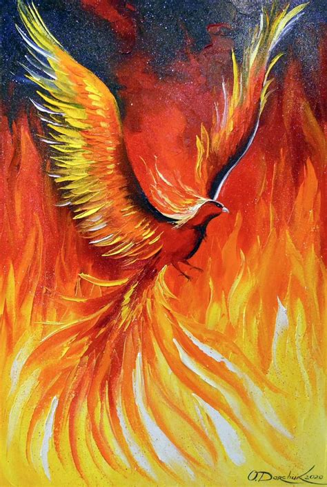 Phoenix bird Painting by Olha Darchuk | Saatchi Art