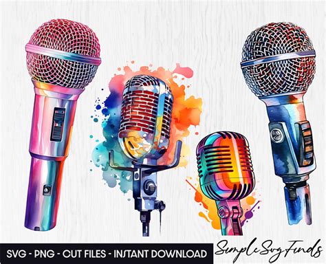 Microphone Png Bundle Clipart Music Tumbler Png Radio Vintage - Etsy