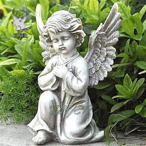 Customized Caved Garden Indoor Resin Craft Baby Angel Praying Sculpture ...