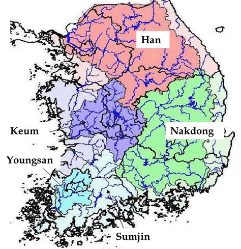 North Korea River Map