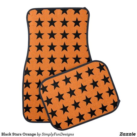 Black Stars Orange Car Floor Mat | Zazzle.com | Orange car, Car floor ...